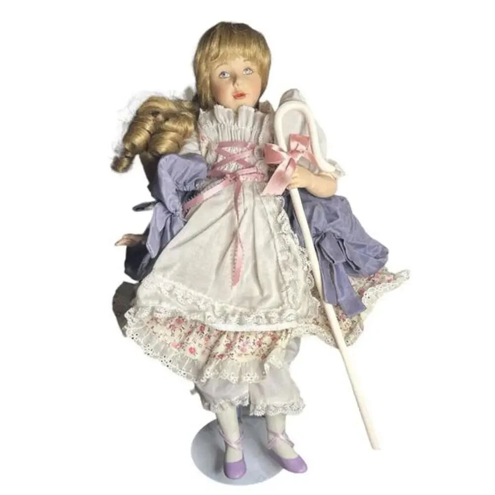 Porcelain Doll Vintage FRANKLIN Heirloom 1987  Porcelain Doll   Little Bo Peep b